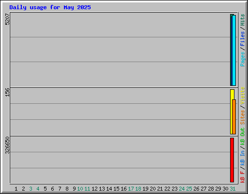 Daily usage for May 2025