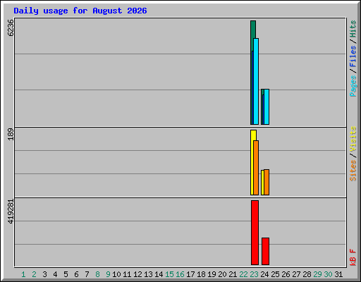 Daily usage for August 2026