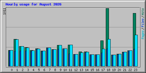Hourly usage for August 2026
